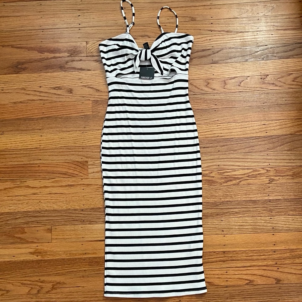 Tie Front Ribbed Dress